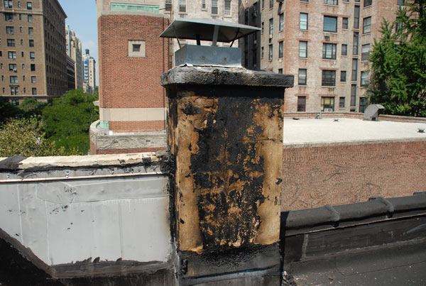 Brownstone Building Manhattan, NY Chimney leak repair Chimney leak repair on a Brownstone Building Manhattan