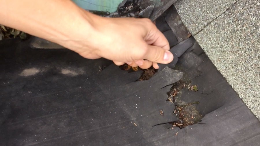 EPDM Roofing - This area of the roof was destroyed by harmful UV exposure. EPDM Roofing - This area of the roof was destroyed by harmful UV exposure.
